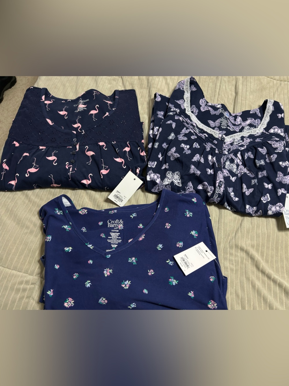 3 NWT Women's Kohl’s Croft & Barrow Intimates Night Gowns SIZE 3XL - Picture 10 of 13